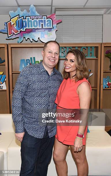 On-Air Personality Carolina Bermudez and 103.5 KTU On-Air Personality Paul Cubby Bryant pose for a photo backstage during 103.5 KTU's KTUphoria 2016...