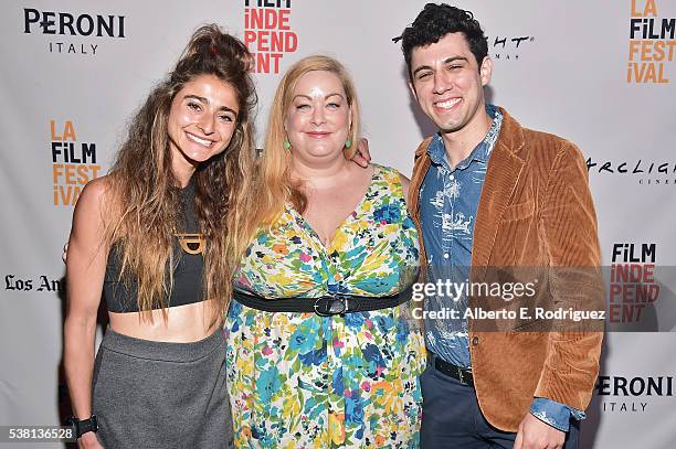 Actress/director Alexi Pappas, LAFF Programmer Drea Clark and Co-director Jeremy Teicher attend the premiere of "Tracktown" during the 2016 Los...