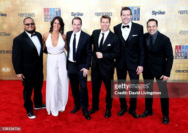 Spike Sports Announcers Manny Rodriguez, Dana Jacobson, Sean Grande, Scott Hanson, Michael C. Williams and George X attend Spike TV's 'Guys Choice...