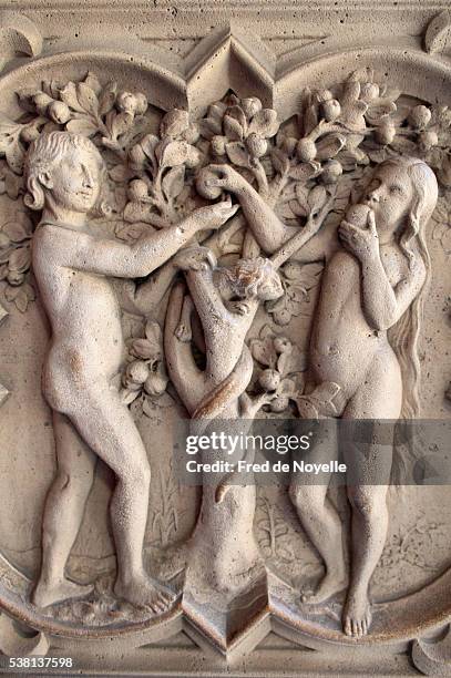 sainte-chapelle. adam and eve. - adam stock pictures, royalty-free photos & images