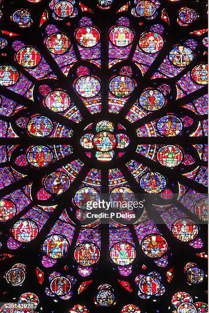 notre-dame de paris cathedral southern rose window - rosettfönster bildbanksfoton och bilder