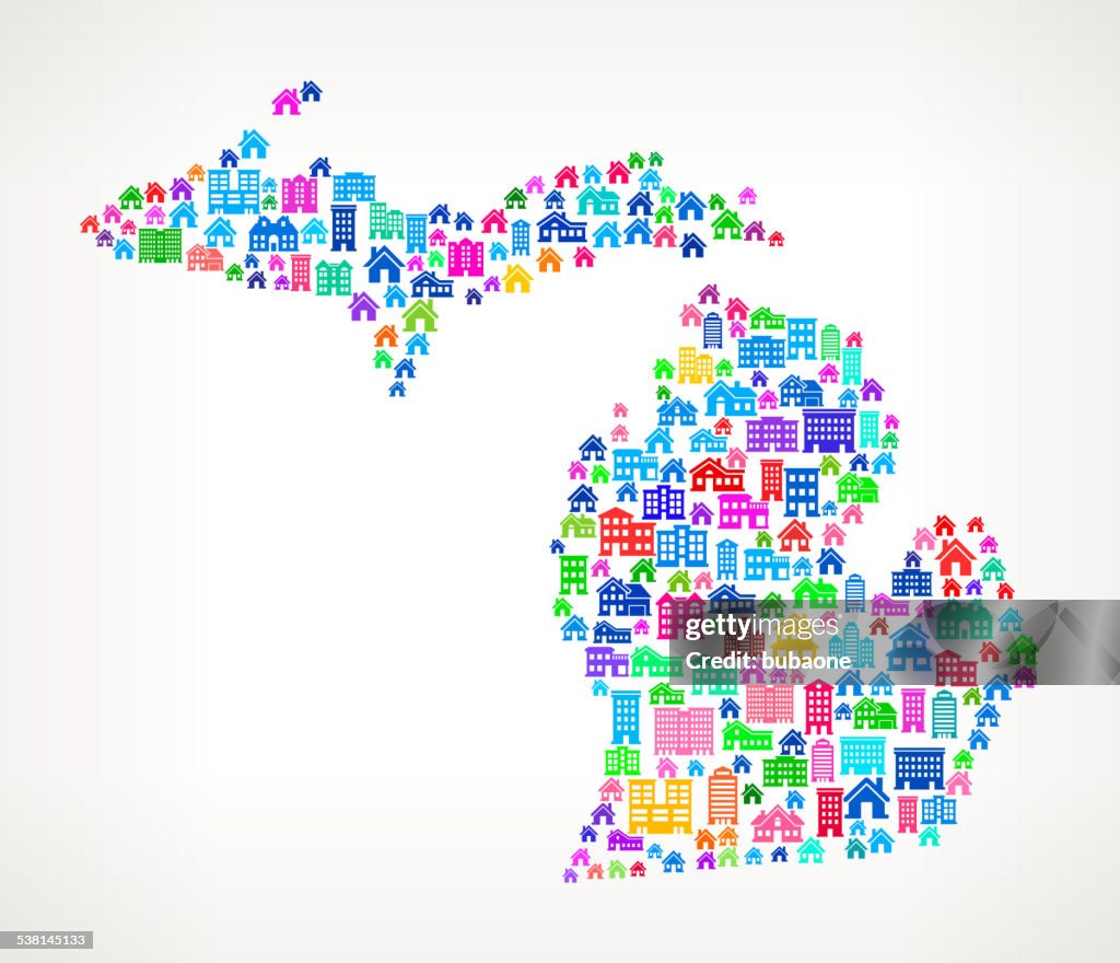 Michigan State Real Estate royalty free vector art Pattern