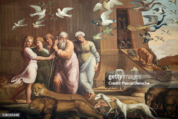 hermitage museum. the loggia of raphael. noah's ark. - noah ark stock pictures, royalty-free photos & images