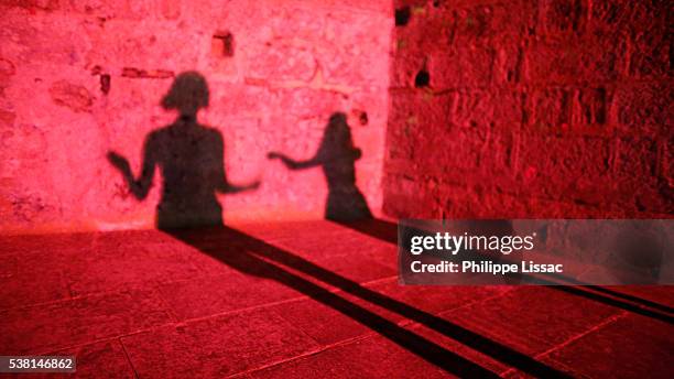 shadows of dancing girls - otranto foto e immagini stock