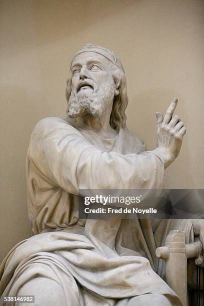 notre-dame de clignancourt church. david. - statue paris stock pictures, royalty-free photos & images