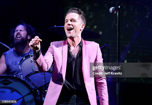 Brandon Flowers of The Killers performs onstage during 2016 Governors Ball Music Festival at Randall's Island on June 4, 2016 in New York City.