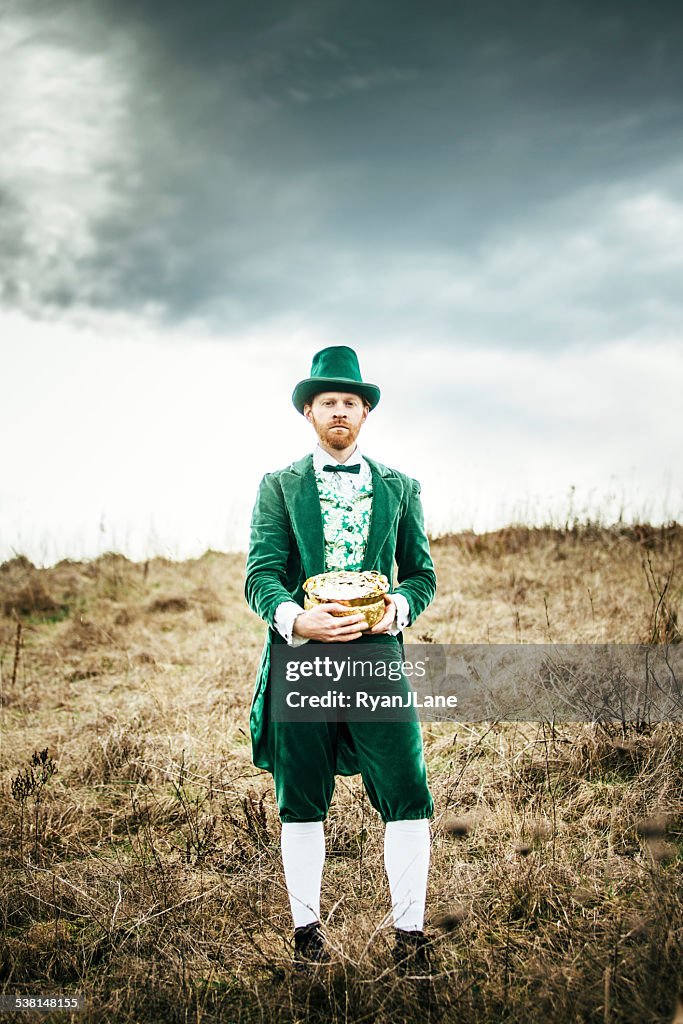 Leprechaun Man with Pot of Gold