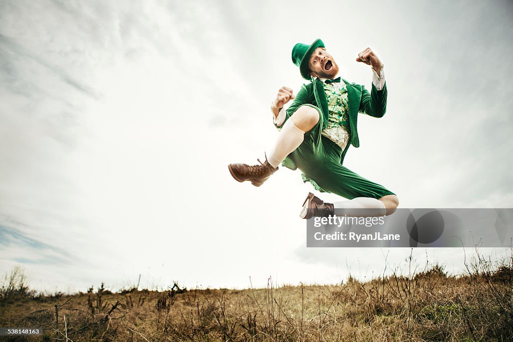 Leprechaun Man Dancing on St. Patricks Day