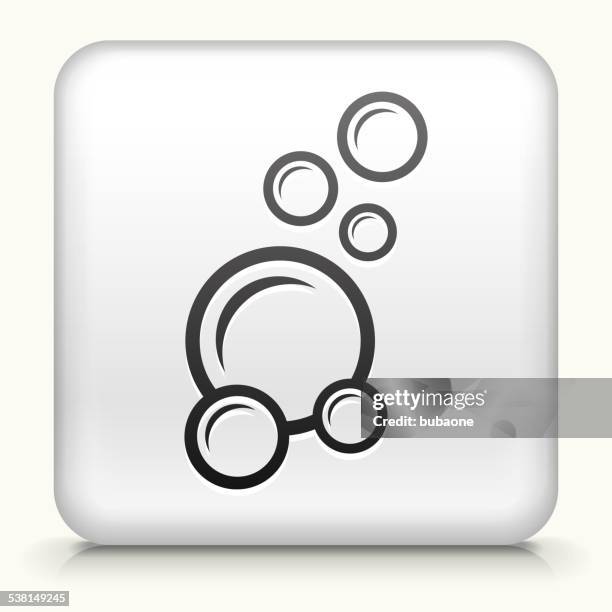 square button with soap bubbles royalty free vector graphic - bar of soap white background stock illustrations