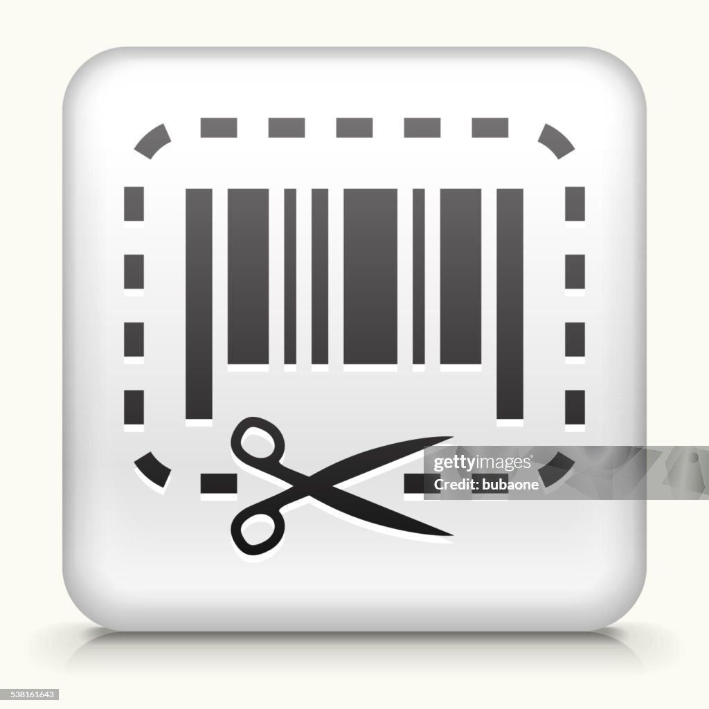 Square Button with Coupon Cutout royalty free vector art