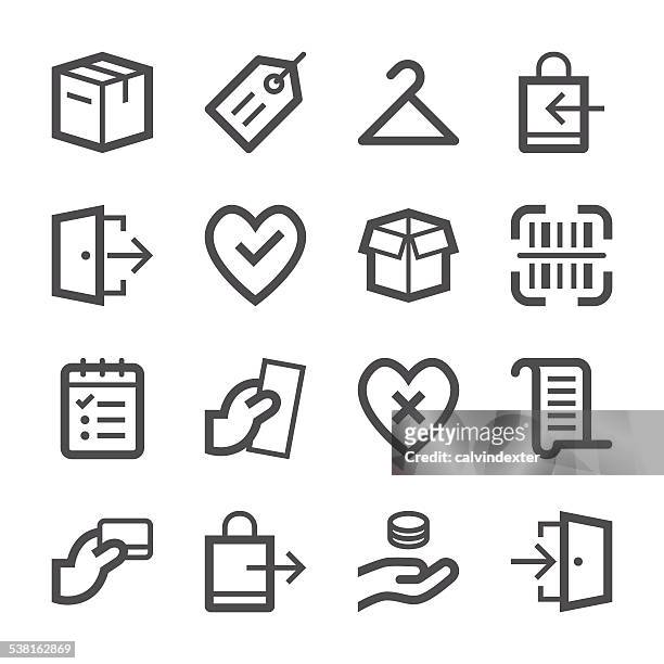 e-commerce und shopping icons set 2/schlaganfall series - kleiderbügel stock-grafiken, -clipart, -cartoons und -symbole