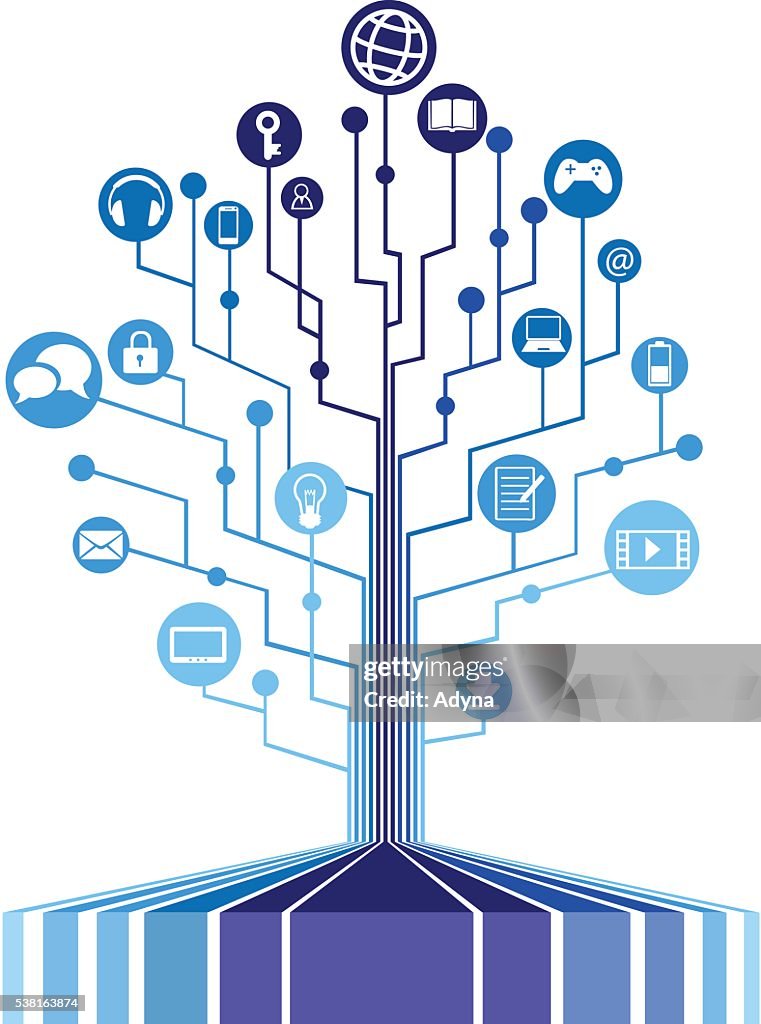Digital Tech Tree Digital Tree Concept High-Res Vector Graphic - Getty Images