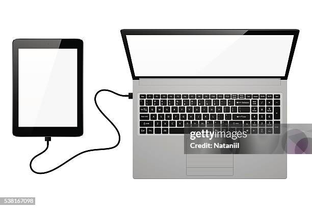 electronic devices with blank screens - computer blank screen stock illustrations