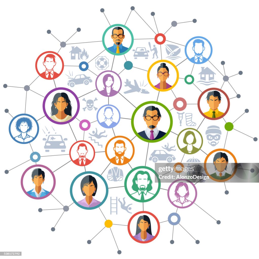 Insurance Network Complex Insurance Network High-Res Vector Graphic - Getty Images
