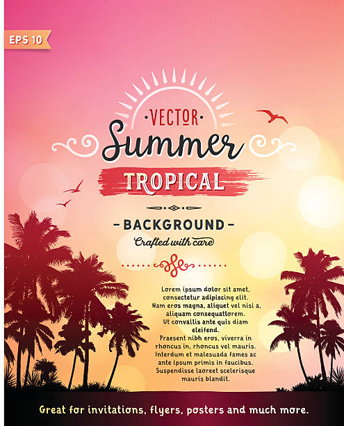 tropical beach background - summer background stock illustrations