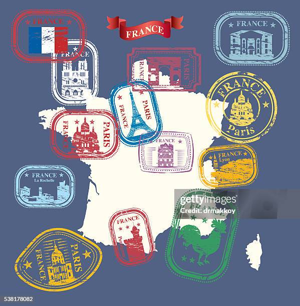 france stamp - eiffel tower stamp stock illustrations