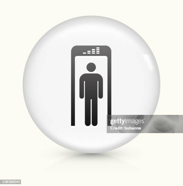 security metal detector icon on white round vector button - tsa stock illustrations