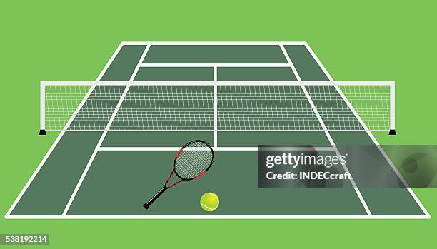 tennis court - courtyard stock illustrations