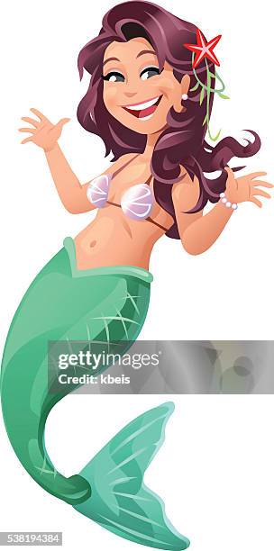 mermaid - tail fin stock illustrations