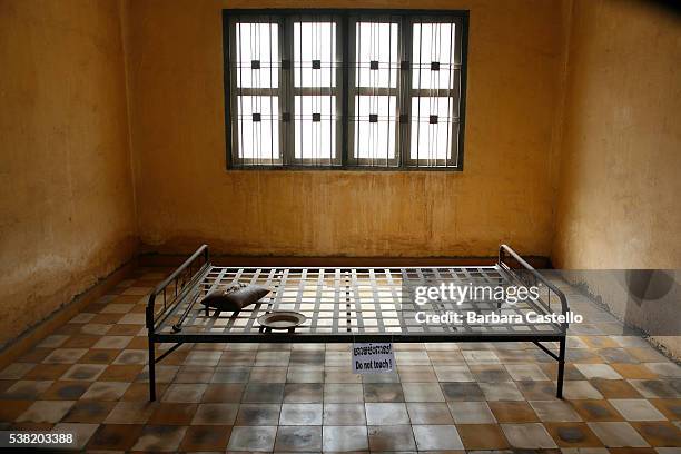 the tuol sleng genocide museum. - cambodia genocide stock pictures, royalty-free photos & images