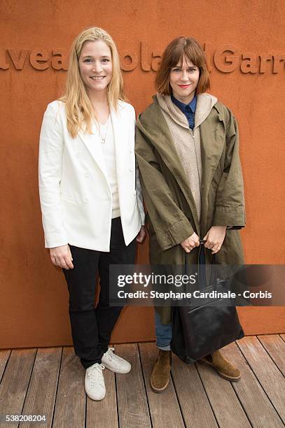 Actresses Natacha Regnier and Marie-Josee Croze attends day Fourteen of the 2016 French Open at Roland Garros on June 4, 2016 in Paris, France.