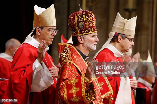 catholic priest ordinations at notre dame cathedral. - mitre stock pictures, royalty-free photos & images