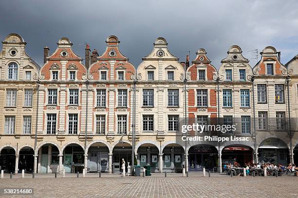 place des héros, square of the heroes in arras. - arras stock pictures, royalty-free photos & images