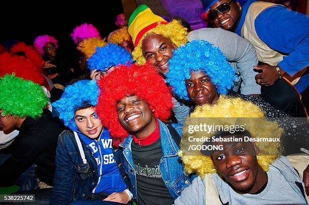 lourdes sanctuary. annual gathering of the frat members, the young christians of ile-de-france province. - frat boy stock-fotos und bilder