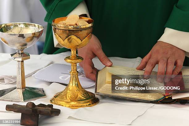 mass in jeanne d'arc catholic school, france - misa fotografías e imágenes de stock