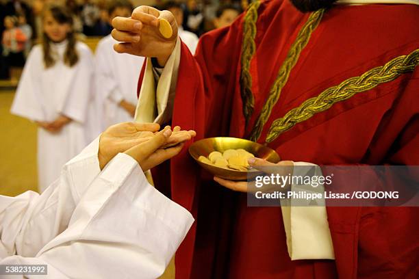 Communion Congregation People Receiving Holy Communion St Columbkille's Church Rutherglen
