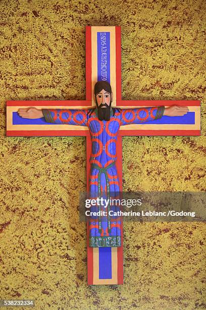 jesus christ on the cross. taize community. - ecumenism stock pictures, royalty-free photos & images