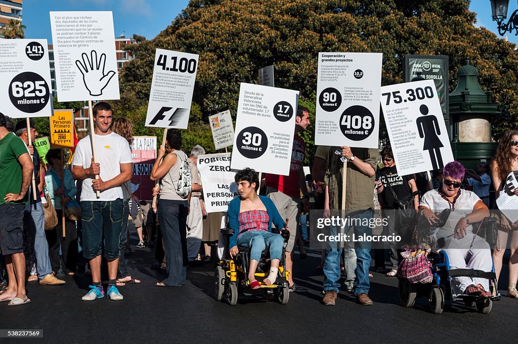 Protesters with banners