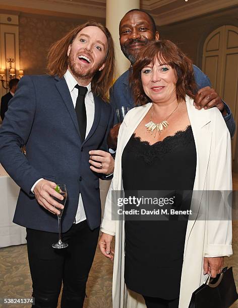 Tim Minchin, Sir Lenny Henry and Lisa Makin attend the The South Bank Sky Arts Awards, airing on Wednesday 8th June on Sky Arts, at The Savoy Hotel...