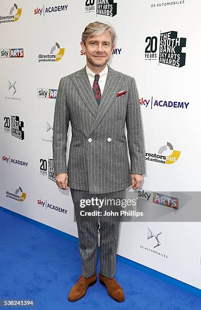 Martin Freeman arrives for the The South Bank Sky Arts Awards at The Savoy Hotel on June 5, 2016 in London, England.