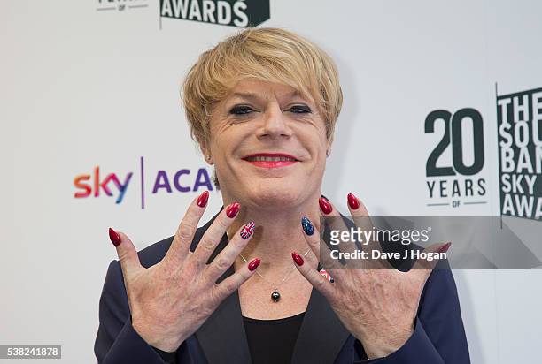 Eddie Izzard arrives for the The South Bank Sky Arts Awards at The Savoy Hotel on June 5, 2016 in London, England.
