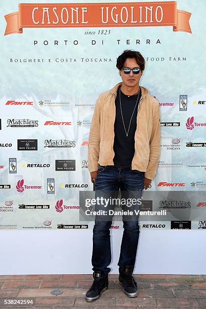 Gabriel Garko attends Matchless E Bike Presentation on June 5, 2016 at Casone Ugolino in Castagneto Carducci near Livorno, Italy.