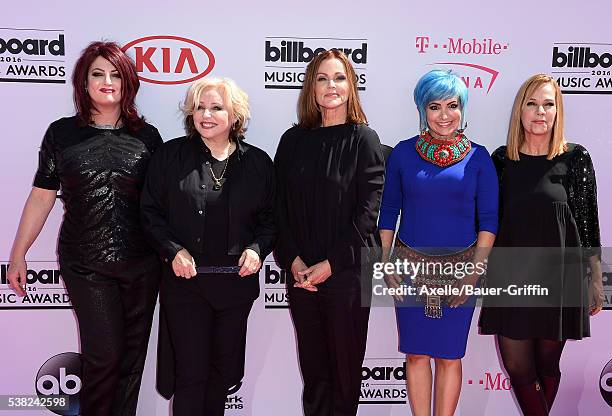 Recording artists Abby Travis, Gina Schock, Belinda Carlisle, Jane Wiedlin and Charlotte Caffey of music group The Go-Go's arrive at the 2016...