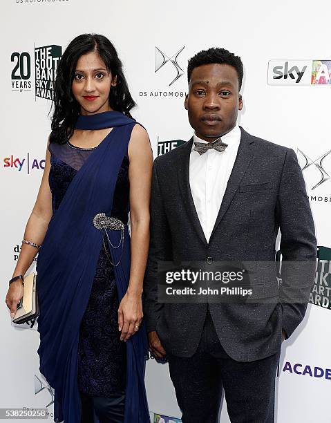 Fisayo Akinade arrives for the The South Bank Sky Arts Awards at The Savoy Hotel on June 5, 2016 in London, England.