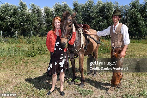 Sarah Ferguson, Duchess of York attends Matchless E Bike Presentation on June 5, 2016 at Casone Ugolino in Castagneto Carducci near Livorno, Italy.