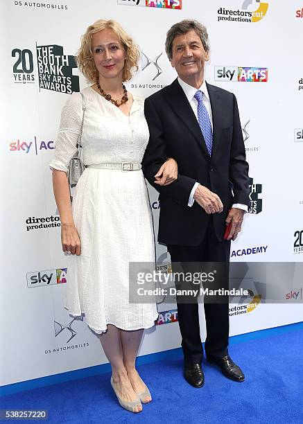Marie-Elsa Bragg and Lord Melvyn Bragg arrives for the The South Bank Awards at The Savoy Hotel on June 5, 2016 in London, England.