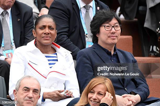 Marie Josee Perec and Jean Vincent Place during the day fifteen of the French Open 2016 at Roland Garros on June 5, 2016 in Paris, France.