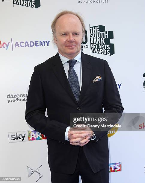 Jason Watkins arrives for the The South Bank Awards at The Savoy Hotel on June 5, 2016 in London, England.