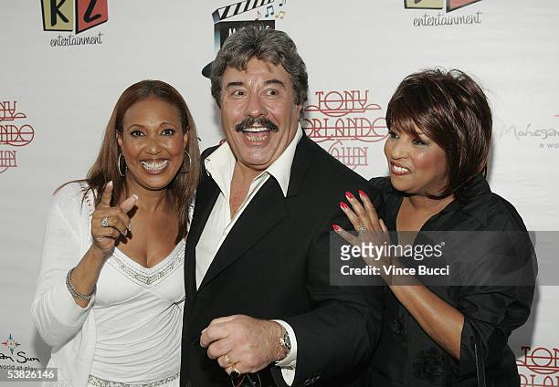 Actress/singer Telma Hopkins, singer Tony Orlando and singer Joyce Vincent attends the reunion concert and DVD premiere for the musical group Tony...