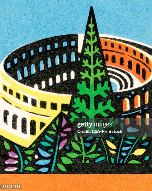 stadium - coliseum rome stock illustrations
