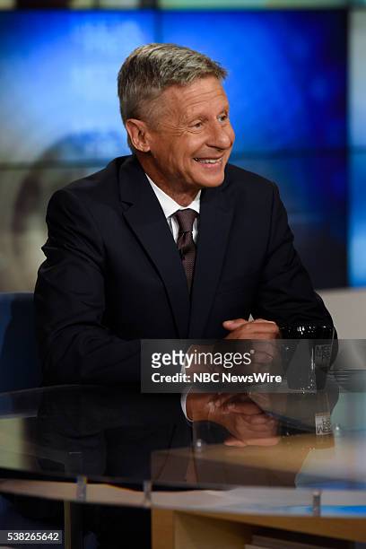 Pictured: Former New Mexico Gov. Gary Johnson and Presidential Nominee for the Libertarian Party appears on "Meet the Press" in Washington, D.C.,...