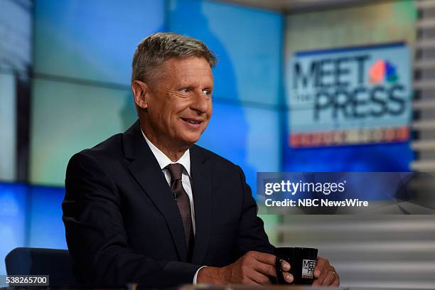 Pictured: Former New Mexico Gov. Gary Johnson and Presidential Nominee for the Libertarian Party appears on "Meet the Press" in Washington, D.C.,...