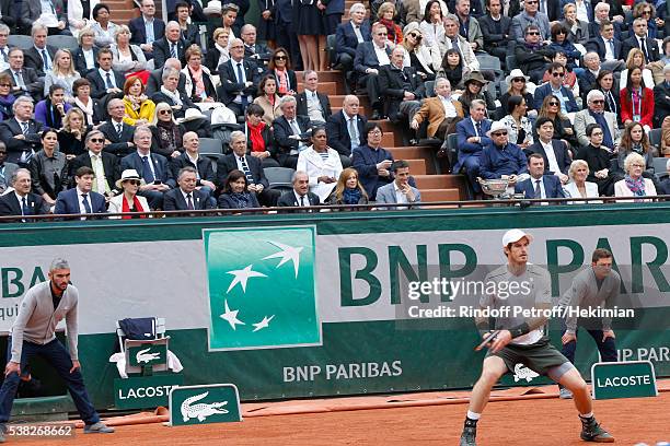 Ilie Nastase, Deputy Director General of France Televisions for Sports Daniel Bilalian, athlete Marie-Josee Perec, politician Jean-Vincent Place,...