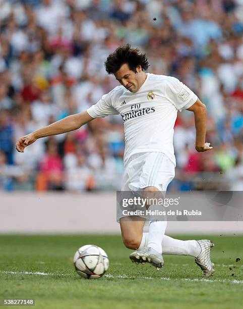 Santiago Solari of Real Madrid Legends in action during the Corazon Classic charity match between Real Madrid Legends and Ajax Legends at Estadio...