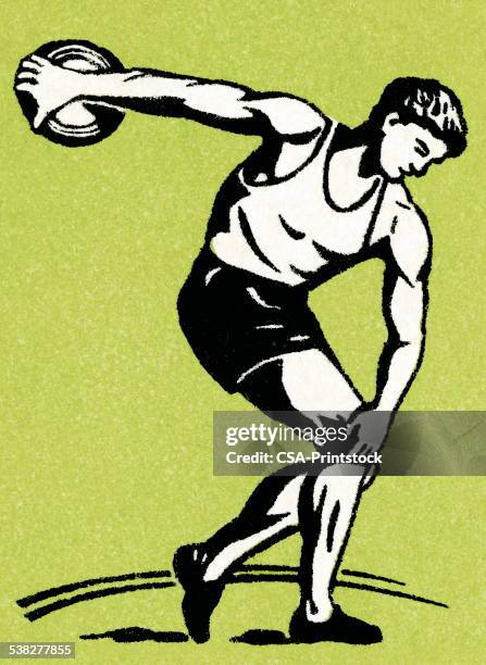disk throw - discus stock illustrations