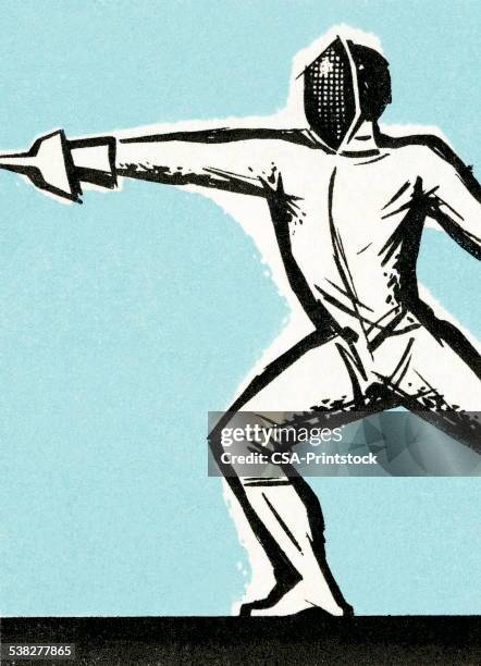 fencer - sword fighting stock illustrations